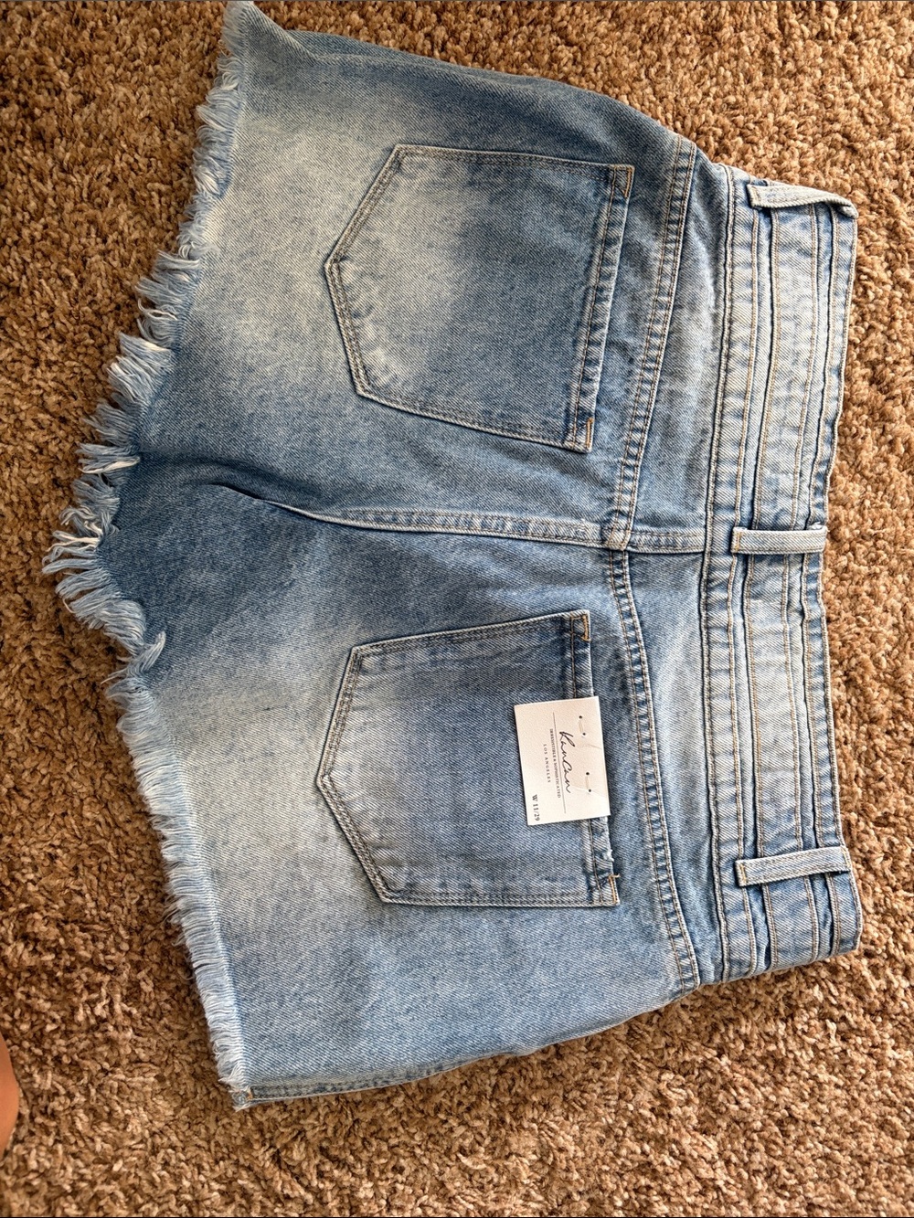 Levi's Light Blue Frayed Hem Denim Shorts - Picture 2 of 3